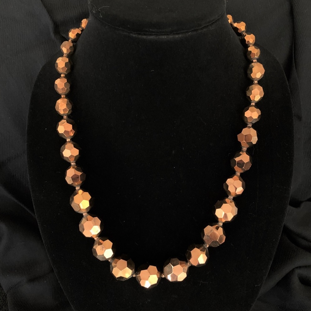 Copper color beaded necklace
